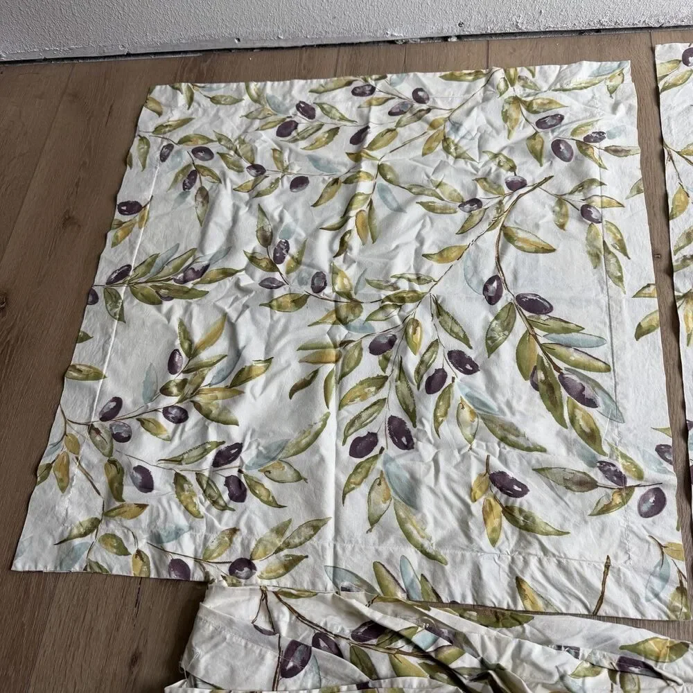 Pottery Barn Olive Branch Duvet Cover King Shams Mediterranean 5 Piece Rare